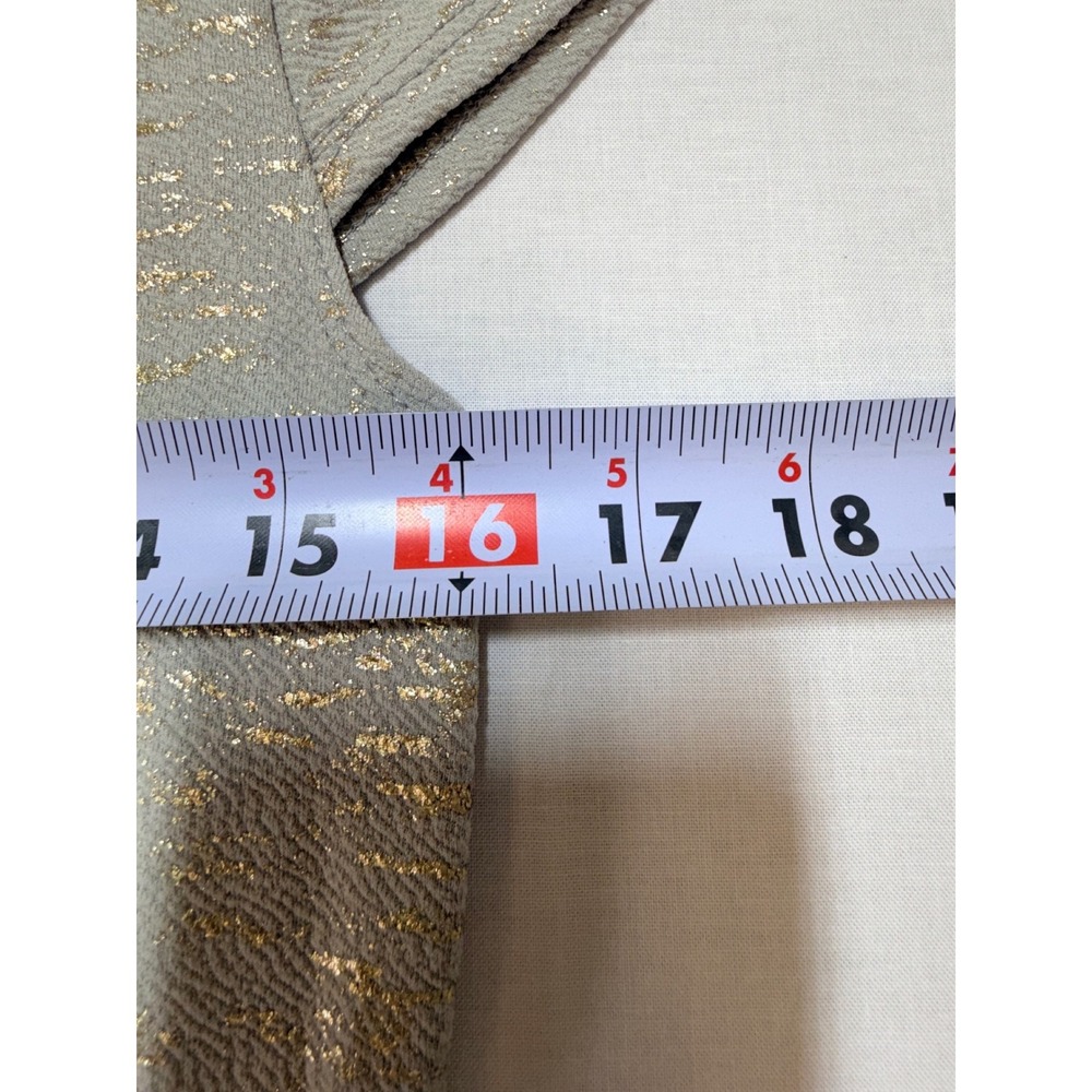 Espresso Womens Gold Metallic Foil Grey Sheath Dress Short Sleeve Size S MD12702 - Picture 6 of 9